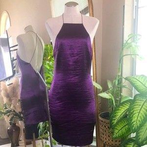 Tobi Satin Plum dress
